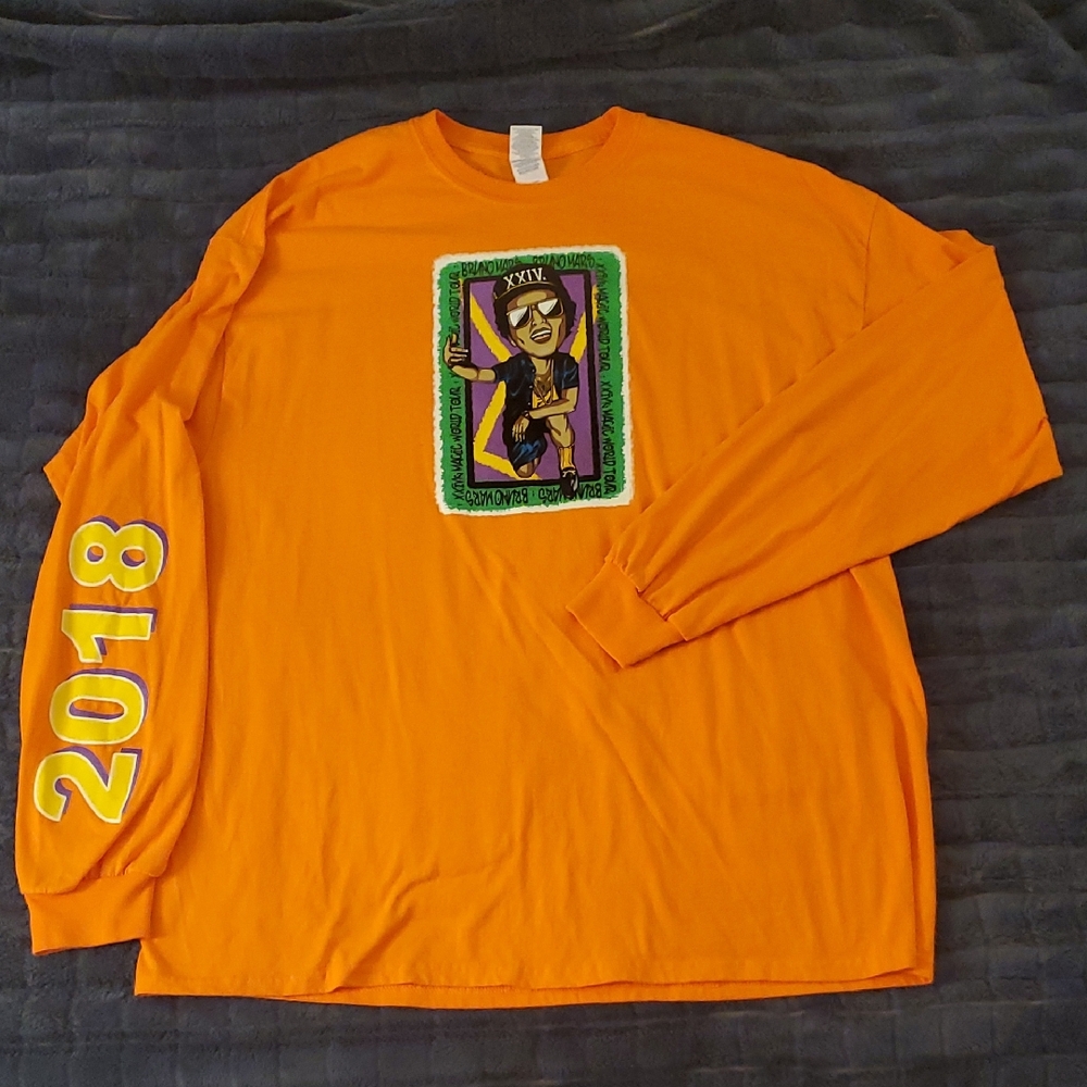 Bruno Mars 2018 24k Magic World Tour jersey. XL long sleeve concert jersey